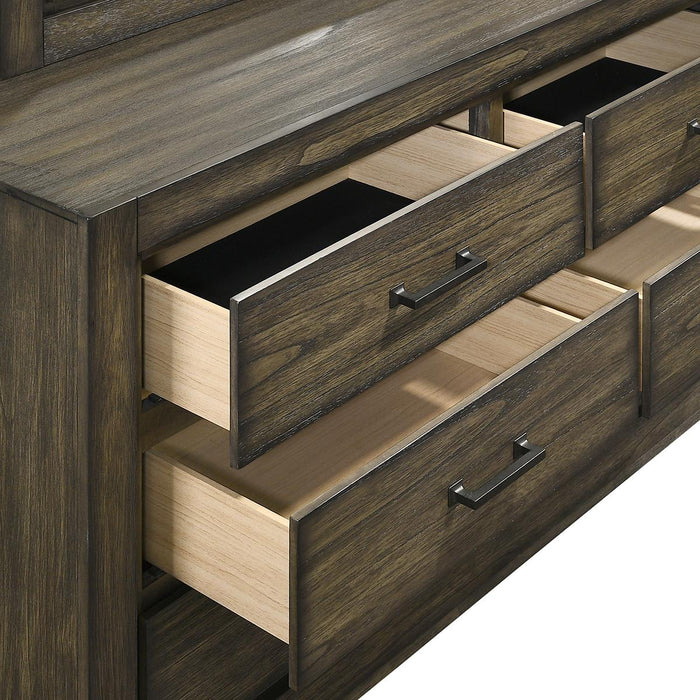 New Classic Furniture Ashland 6 Drawer Dresser in Rustic Brown