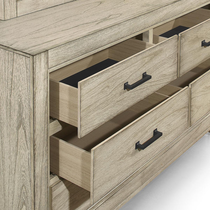 New Classic Furniture Ashland 6 Drawer Dresser in Rustic White