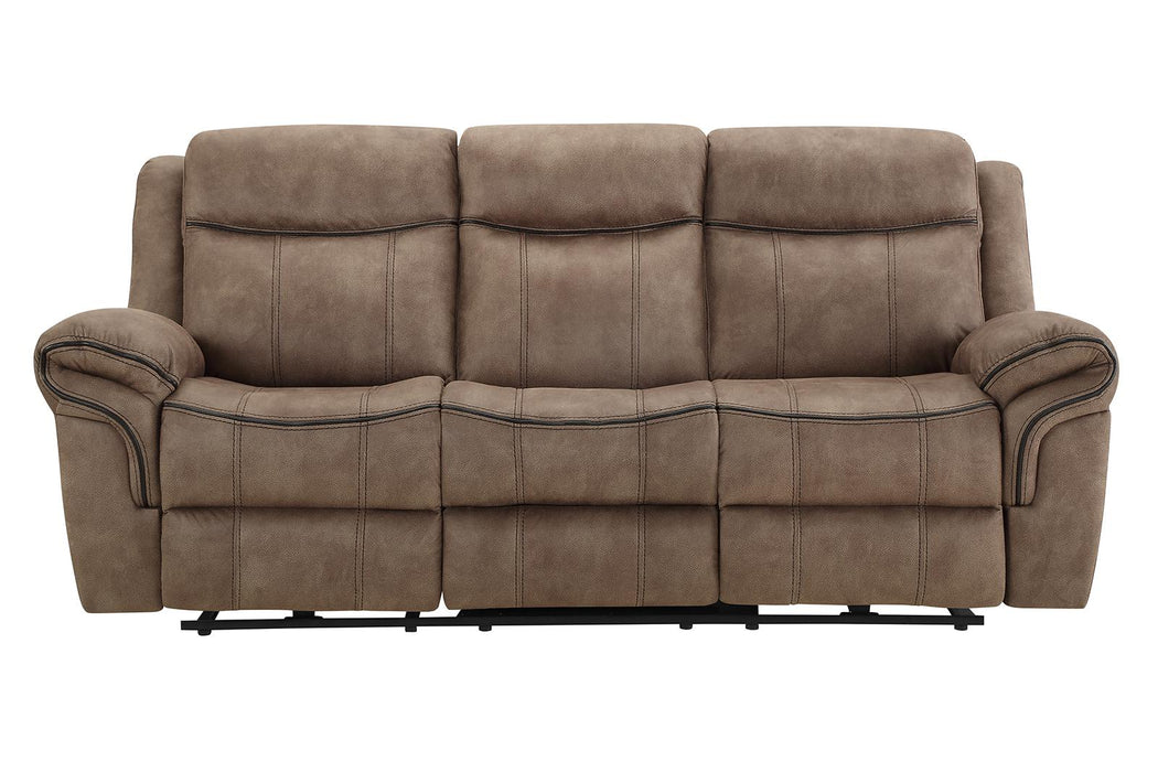 New Classic Furniture Harley Sofa with Dual Recliner in Light Brown