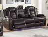 New Classic Furniture Joshua Sofa with Power Headrest and Footrest in Dark Brown image