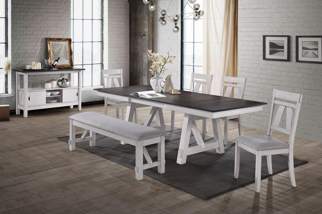 New Classic Furniture Maisie Dining Table in White/Brown