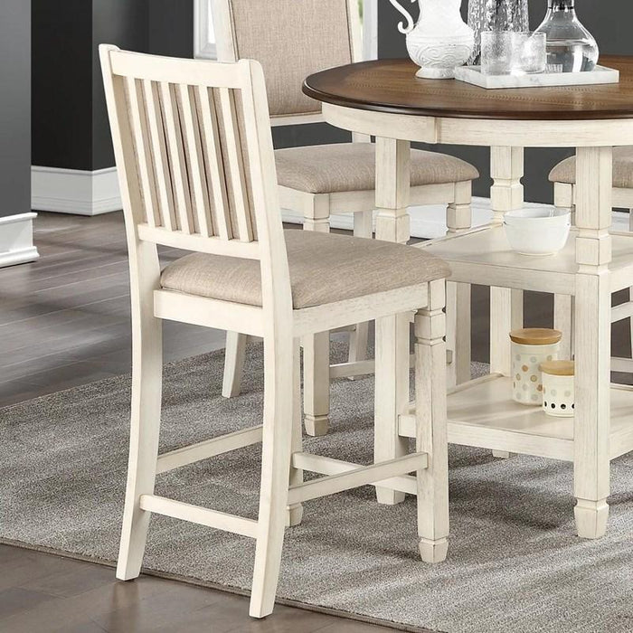 New Classic Furniture Prairie Point Counter Height Chair in White (Set of 2)