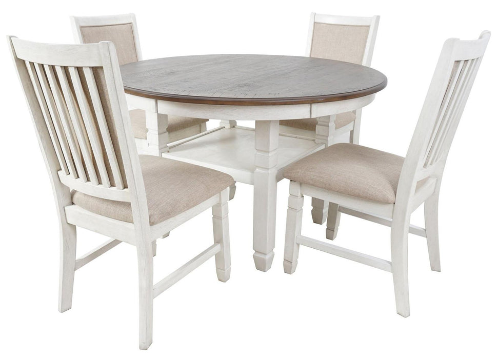 New Classic Furniture Prairie Point 47" Round Dining Table in White-W