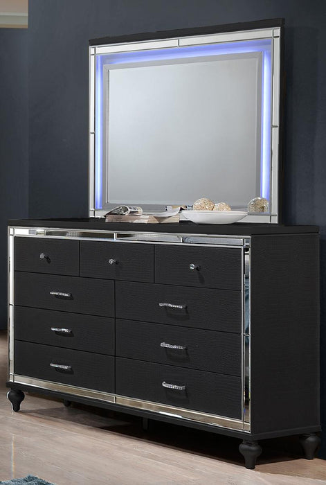 New Classic Furniture Valentino 9 Drawer Dresser in Black