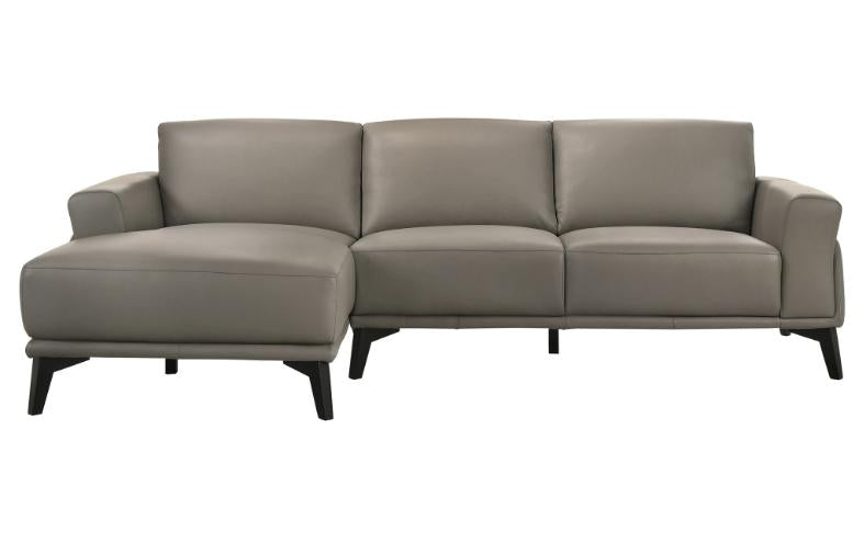 New Classic Lucca Sectional Sofa w/ RAF Loveseat in Slate Gray