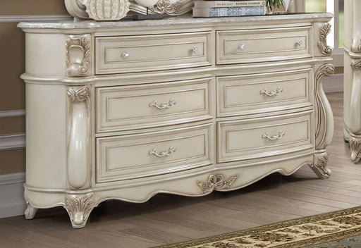 New Classic Furniture Monique Dresser w/ Marble Top in Pearl image
