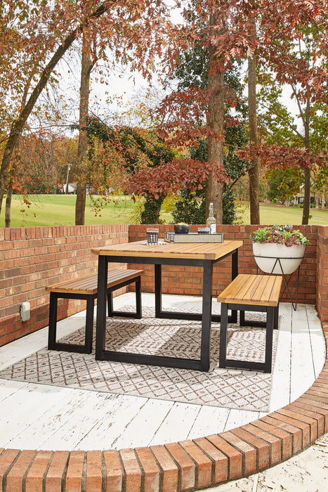 Town Wood Outdoor Dining Table Set (Set of 3)